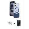 MARSİLYAN™- iPhone 11 Kılıf Kozmos Form Özel Seri - Siyah 3D Antistatik Hayalet Cam Ekran Koruyucu + Pers Alüminyum Kamera Lens - YL