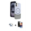 MARSİLYAN™- iPhone 11 Kılıf Kozmos Form Özel Seri - Siyah 3D Antistatik Mat Seramik Nano Ekran Koruyucu + Pers Alüminyum Kamera Lens - GI