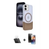 MARSİLYAN™- iPhone 11 Kılıf Kozmos Form Özel Seri - Siyah 3D Antistatik Mat Seramik Nano Ekran Koruyucu + Kamera Lens Koruma Cam - SF