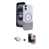 MARSİLYAN™- iPhone 11 Kılıf Kozmos Form Özel Seri - Siyah 3D Antistatik Mat Seramik Nano Ekran Koruyucu + Pers Alüminyum Kamera Lens - YL