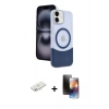 MARSİLYAN™- iPhone 11 Kılıf Kozmos Form Özel Seri - Siyah 3D Antistatik Mat Seramik Nano Ekran Koruyucu + Renkli Kamera Lens Koruma Cam - SI