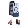 MARSİLYAN™- iPhone 11 Kılıf Kozmos Form Özel Seri - Siyah 3D Antistatik Mat Seramik Nano Ekran Koruyucu + Siyah Raze Metal Kamera Lens