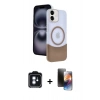 MARSİLYAN™- iPhone 11 Kılıf Kozmos Form Özel Seri - Siyah 3D Antistatik Mat Seramik Nano Ekran Koruyucu + PVD Metal Kamera Lens - MI