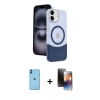 MARSİLYAN™- iPhone 11 Kılıf Kozmos Form Özel Seri - Siyah 3D Antistatik Mat Seramik Nano Ekran Koruyucu + Neon Fosforlu Kamera Lens - MI