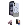 MARSİLYAN™- iPhone 11 Kılıf Kozmos Form Özel Seri - Siyah 3D Antistatik Mat Seramik Nano Ekran Koruyucu + Siyah Raze Metal Kamera Lens