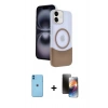 MARSİLYAN™- iPhone 11 Kılıf Kozmos Form Özel Seri - Siyah 3D Antistatik Mat Seramik Nano Ekran Koruyucu + Neon Fosforlu Kamera Lens - MI