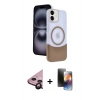 MARSİLYAN™- iPhone 11 Kılıf Kozmos Form Özel Seri - Siyah 3D Antistatik Mat Seramik Nano Ekran Koruyucu + Siyah Raze Metal Kamera Lens
