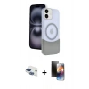 MARSİLYAN™- iPhone 11 Kılıf Kozmos Form Özel Seri - Siyah 3D Antistatik Mat Seramik Nano Ekran Koruyucu + Pers Alüminyum Kamera Lens - LT