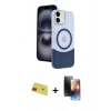 MARSİLYAN™- iPhone 11 Kılıf Kozmos Form Özel Seri - Siyah 3D Antistatik Mat Seramik Nano Ekran Koruyucu + Rainbow Kamera Lens Koruma Cam - KI