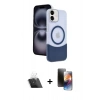 MARSİLYAN™- iPhone 11 Kılıf Kozmos Form Özel Seri - Siyah 3D Antistatik Mat Seramik Nano Ekran Koruyucu + Kamera Lens Koruma Cam - SF