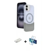 MARSİLYAN™- iPhone 11 Kılıf Kozmos Form Özel Seri - Siyah 3D Antistatik Seramik Nano Ekran Koruyucu + Renkli Kamera Lens Koruma Cam - PE