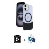 MARSİLYAN™- iPhone 11 Kılıf Kozmos Form Özel Seri - Siyah 3D Antistatik Seramik Nano Ekran Koruyucu + PVD Metal Kamera Lens - TU