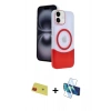 MARSİLYAN™- iPhone 11 Kılıf Kozmos Form Özel Seri - Siyah 3D Antistatik Seramik Nano Ekran Koruyucu + Rainbow Kamera Lens Koruma Cam - KI