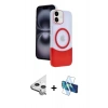 MARSİLYAN™- iPhone 11 Kılıf Kozmos Form Özel Seri - Siyah 3D Antistatik Seramik Nano Ekran Koruyucu + Raze Metal Kamera Lens - GS