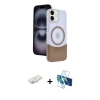 MARSİLYAN™- iPhone 11 Kılıf Kozmos Form Özel Seri - Siyah 3D Antistatik Seramik Nano Ekran Koruyucu + Renkli Kamera Lens Koruma Cam - SI