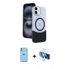 MARSİLYAN™- iPhone 11 Kılıf Kozmos Form Özel Seri - Siyah 3D Antistatik Seramik Nano Ekran Koruyucu + Neon Fosforlu Kamera Lens - YL