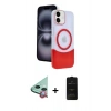 MARSİLYAN™- iPhone 11 Kılıf Kozmos Form Özel Seri - Siyah 6D Antistatik Mat Seramik Hayalet Nano Ekran Koruyucu + Raze Metal Kamera Lens - KI
