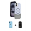 MARSİLYAN™- iPhone 11 Kılıf Kozmos Form Özel Seri - Siyah 6D Antistatik Mat Seramik Hayalet Nano Ekran Koruyucu + Neon Fosforlu Kamera Lens - MI