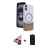 MARSİLYAN™- iPhone 11 Kılıf Kozmos Form Özel Seri - Siyah 6D Antistatik Mat Seramik Hayalet Nano Ekran Koruyucu + Raze Metal Kamera Lens - SH