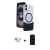 MARSİLYAN™- iPhone 11 Kılıf Kozmos Form Özel Seri - Siyah 6D Antistatik Mat Seramik Hayalet Nano Ekran Koruyucu + Pers Alüminyum Kamera Lens - GD
