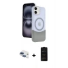MARSİLYAN™- iPhone 11 Kılıf Kozmos Form Özel Seri - Siyah 6D Antistatik Mat Seramik Hayalet Nano Ekran Koruyucu + Pers Alüminyum Kamera Lens - LT