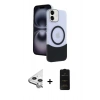 MARSİLYAN™- iPhone 11 Kılıf Kozmos Form Özel Seri - Siyah 6D Antistatik Mat Seramik Hayalet Nano Ekran Koruyucu + Raze Metal Kamera Lens - GS