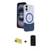 MARSİLYAN™- iPhone 11 Kılıf Kozmos Form Özel Seri - Siyah 6D Antistatik Mat Seramik Hayalet Nano Ekran Koruyucu + Rainbow Kamera Lens Koruma Cam - KI