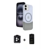 MARSİLYAN™- iPhone 11 Kılıf Kozmos Form Özel Seri - Siyah 6D Antistatik Mat Seramik Hayalet Nano Ekran Koruyucu + PVD Metal Kamera Lens - YL