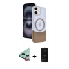 MARSİLYAN™- iPhone 11 Kılıf Kozmos Form Özel Seri - Siyah 6D Antistatik Mat Seramik Hayalet Nano Ekran Koruyucu + Raze Metal Kamera Lens - KI
