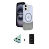 MARSİLYAN™- iPhone 11 Kılıf Kozmos Form Özel Seri - Siyah 6D Antistatik Mat Seramik Hayalet Nano Ekran Koruyucu + Raze Metal Kamera Lens - MI