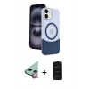 MARSİLYAN™- iPhone 11 Kılıf Kozmos Form Özel Seri - Siyah 6D Antistatik Mat Seramik Hayalet Nano Ekran Koruyucu + Raze Metal Kamera Lens - KI