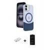 MARSİLYAN™- iPhone 11 Kılıf Kozmos Form Özel Seri - Siyah 6D Antistatik Mat Seramik Hayalet Nano Ekran Koruyucu + Sarı Renkli Kamera Lens Koruma Cam