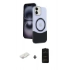 MARSİLYAN™- iPhone 11 Kılıf Kozmos Form Özel Seri - Siyah 6D Antistatik Mat Seramik Hayalet Nano Ekran Koruyucu + Renkli Kamera Lens Koruma Cam - PE
