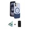 MARSİLYAN™- iPhone 11 Kılıf Kozmos Form Özel Seri - Siyah 6D Antistatik Mat Seramik Hayalet Nano Ekran Koruyucu + Raze Metal Kamera Lens - MI