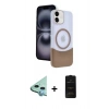 MARSİLYAN™- iPhone 11 Kılıf Kozmos Form Özel Seri - Siyah 6D Antistatik Mat Seramik Hayalet Nano Ekran Koruyucu + Raze Metal Kamera Lens - MI