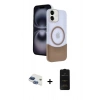 MARSİLYAN™- iPhone 11 Kılıf Kozmos Form Özel Seri - Siyah 6D Antistatik Mat Seramik Hayalet Nano Ekran Koruyucu + Pers Alüminyum Kamera Lens - LT