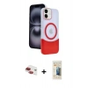 MARSİLYAN™- iPhone 11 Kılıf Kozmos Form Özel Seri - Siyah 6D Mat Seramik Hayalet Nano Ekran Koruyucu + Pers Alüminyum Kamera Lens - KI