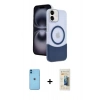 MARSİLYAN™- iPhone 11 Kılıf Kozmos Form Özel Seri - Siyah 6D Mat Seramik Hayalet Nano Ekran Koruyucu + Neon Fosforlu Kamera Lens - MI