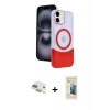 MARSİLYAN™- iPhone 11 Kılıf Kozmos Form Özel Seri - Siyah 6D Mat Seramik Hayalet Nano Ekran Koruyucu + Pers Alüminyum Kamera Lens - GD