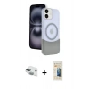 MARSİLYAN™- iPhone 11 Kılıf Kozmos Form Özel Seri - Siyah 6D Mat Seramik Hayalet Nano Ekran Koruyucu + Pers Alüminyum Kamera Lens - YL