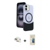 MARSİLYAN™- iPhone 11 Kılıf Kozmos Form Özel Seri - Siyah 6D Mat Seramik Hayalet Nano Ekran Koruyucu + Pers Alüminyum Kamera Lens - GD