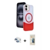 MARSİLYAN™- iPhone 11 Kılıf Kozmos Form Özel Seri - Siyah 6D Mat Seramik Hayalet Nano Ekran Koruyucu + Pers Alüminyum Kamera Lens - GI