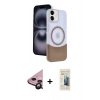 MARSİLYAN™- iPhone 11 Kılıf Kozmos Form Özel Seri - Siyah 6D Mat Seramik Hayalet Nano Ekran Koruyucu + Raze Metal Kamera Lens - SH
