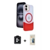 MARSİLYAN™- iPhone 11 Kılıf Kozmos Form Özel Seri - Siyah 6D Mat Seramik Hayalet Nano Ekran Koruyucu + PVD Metal Kamera Lens - YL