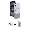 MARSİLYAN™- iPhone 11 Kılıf Kozmos Form Özel Seri - Siyah Bilvis 3D Cam Ekran Koruyucu + Pers Alüminyum Kamera Lens - LT
