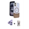 MARSİLYAN™- iPhone 11 Kılıf Kozmos Form Özel Seri - Siyah Bilvis 3D Cam Ekran Koruyucu + Raze Metal Kamera Lens - MR