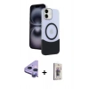 MARSİLYAN™- iPhone 11 Kılıf Kozmos Form Özel Seri - Siyah Bilvis 3D Cam Ekran Koruyucu + Raze Metal Kamera Lens - MR