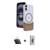 MARSİLYAN™- iPhone 11 Kılıf Kozmos Form Özel Seri - Siyah Bilvis 3D Cam Ekran Koruyucu + Kamera Lens Koruma Cam - SF