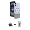 MARSİLYAN™- iPhone 11 Kılıf Kozmos Form Özel Seri - Siyah Bilvis 3D Cam Ekran Koruyucu + Kamera Lens Koruma Cam - SF