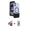 MARSİLYAN™- iPhone 11 Kılıf Kozmos Form Özel Seri - Siyah Bilvis 3D Cam Ekran Koruyucu + Raze Metal Kamera Lens - SH
